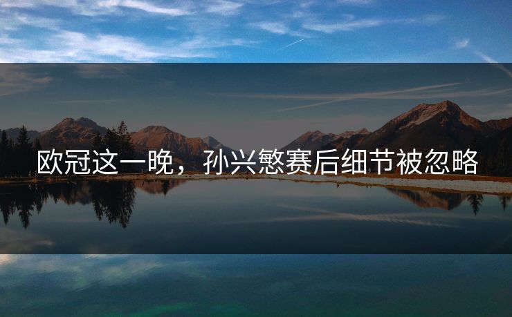 欧冠这一晚,孙兴慜赛后细节被忽略 欧冠这一晚,孙兴慜赛后细节被忽略