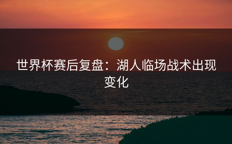 世界杯赛后复盘：湖人临场战术出现变化
